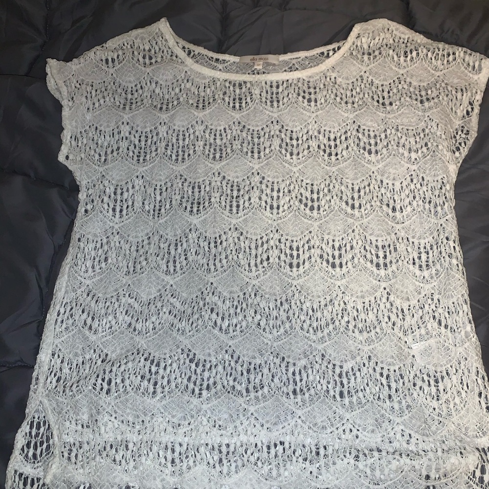 sheer white ella moss top
